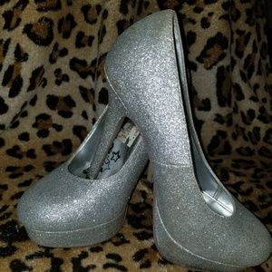 Silver Glitter Stilettos